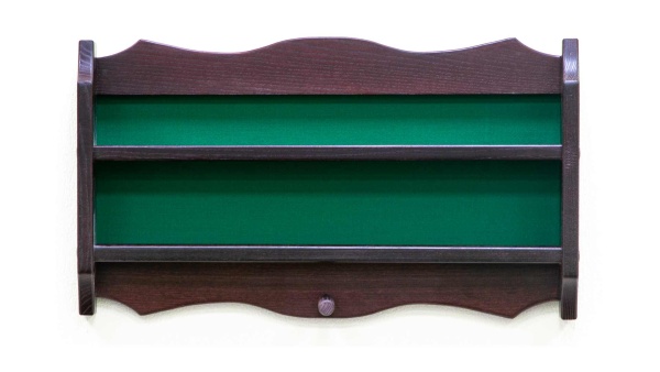 Полка для шаров навесная из массива ясеня (цвет махагон, 60 х 34 х 9 см)