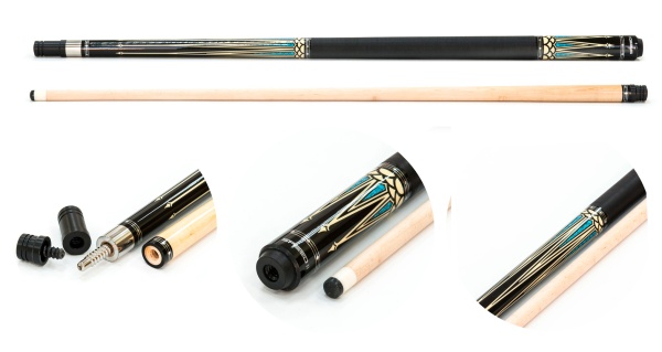 Кий / пул 2-pc "Classic Speed-1" (черный) с оплеткой ирландский лен